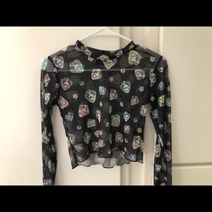 Valfré Let’s Go on a Trip mesh long sleeve crop